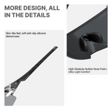 Product with anti-slip silicone sleeve and high-elasticity rubber nose pads on a white background.