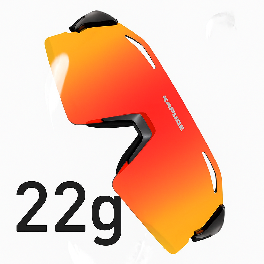 sports sunglasses in a white background with "22g" text