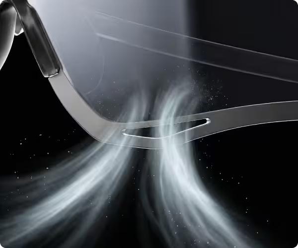 Close-up of a pair of sport goggles with a black background