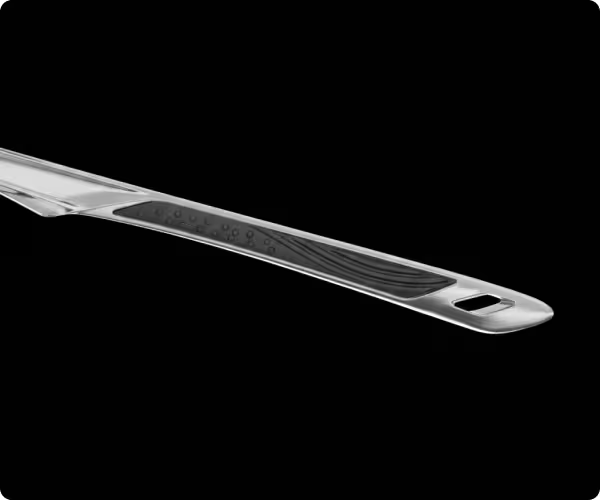 Metallic sunglasses leg on a black background