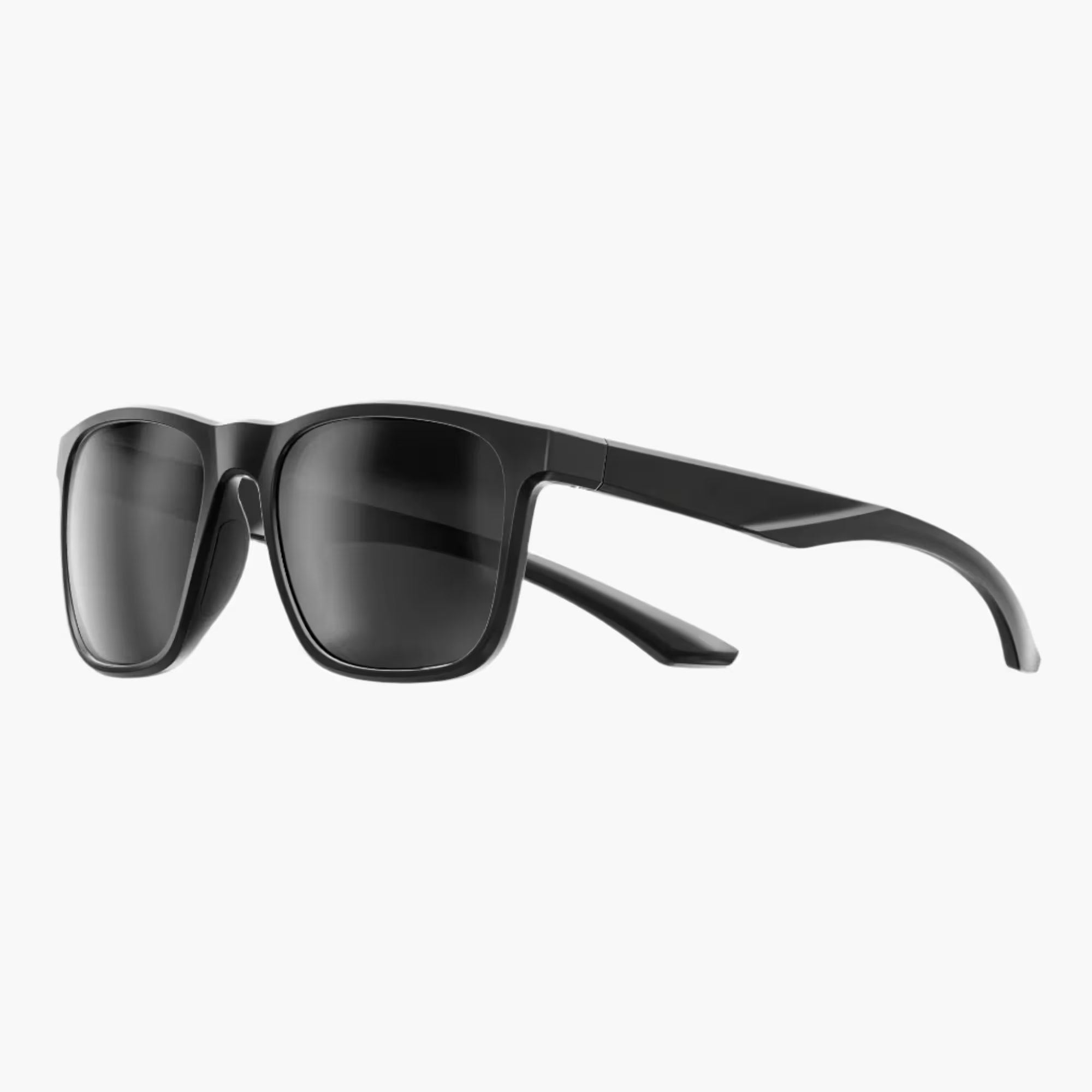 Black sunglasses with a white background